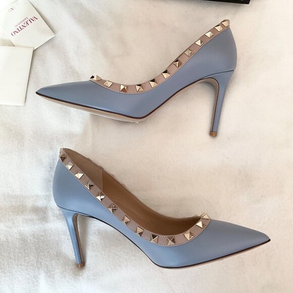 NWT Valentino Garavani Blue Niagara high heels pumps rockstud EU37 US6.5 - Picture 1 of 12